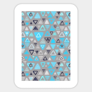 Summer Turquoise Triangles on Grey Sticker